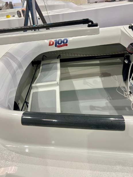 Cockpit detail with the D100 logo