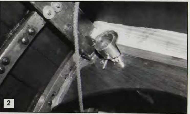 Photo 2 (Windermere class rig): the tube, pinned to prevent it rotating.