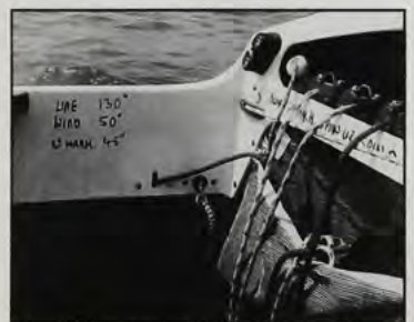Make a note of the line bearing and wind angle; in this case the bias would be 10 degrees starboard end bias.