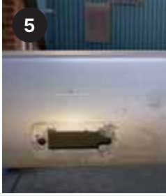 Picture 5: corrosion around the lower rivet hole at the spinnaker halyard exit