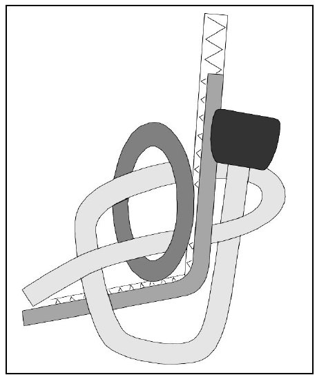 Attaching the spinnaker sheet to the clew thimble with a loop and the ball end.