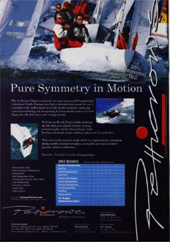 “Pure Symmetry in Motion” advert: the 100% symmetrical hull, with the 2004 results