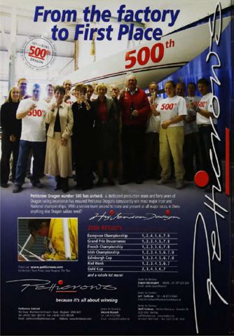 “From the factory to first place” advert, 2006: Petticrows Dragon number 500
