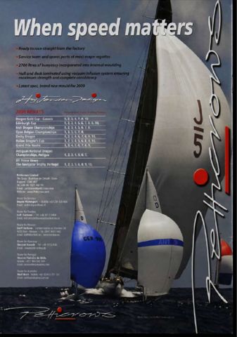 “When speed matters” advert, with the 2008 results and the brand new mould for 2009