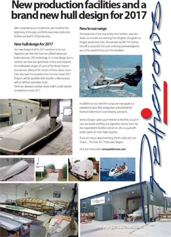 “New production facilities and a brand new hull design for 2017” advert